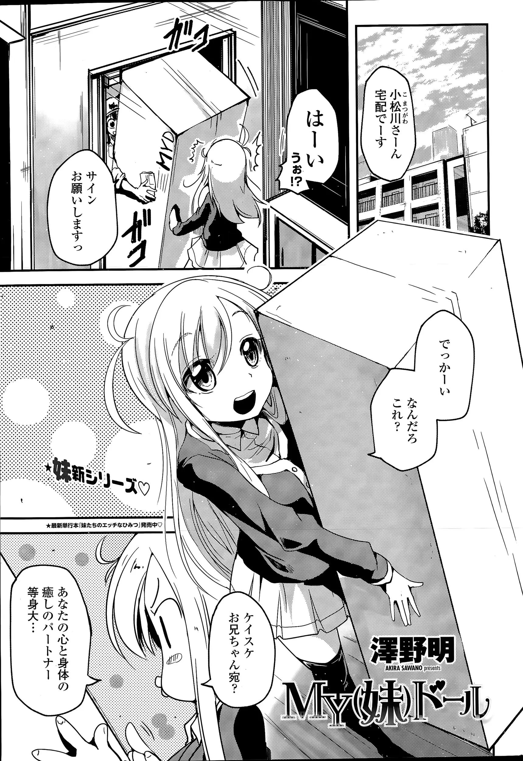 お兄ちゃんあてに届いた大きい荷物が気になる妹。こっそり侵入して中身を見たら自分そっくりのラブドールだった！お兄ちゃんのシスコンっぷりにも困ったものだなぁ♪と思いながら触っていたら首がとれてしまった！！あわててラブドールと入れ替わる妹ｗｗｗｗｗｗｗｗ